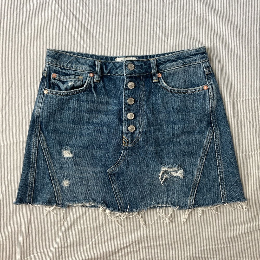 Free People Jean Skirt